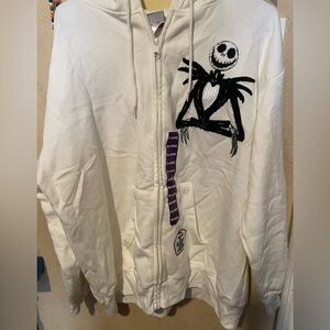 Ivory Jack Skellington Hoodie with patches